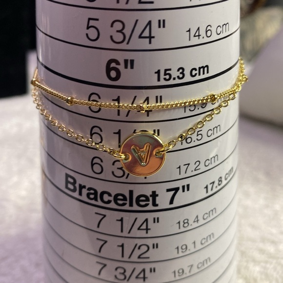 Gold Tone Initial A Bracelet #47 - Picture 6 of 7